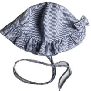 Sun hat size 2T girls blue and white pinstriped